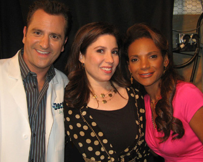 Dr. Jim Sears, Dr. Sari Locker, and Dr. Lisa Masterson backstage at The Doctors.